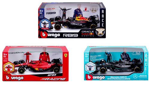 Coffret F1 Véhicule Bburago et figurine pilote avec casque modèle aléatoire État correct - Bburago reconditionné disponible sur Fnac