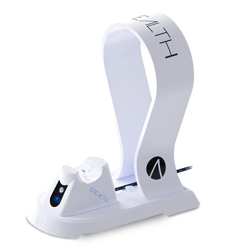 Station de charge Just For Games Stealth SP-C60 V avec stand pour Casque de gaming pour PS5 Blanc État correct - Just For Games reconditionné disponible sur Fnac