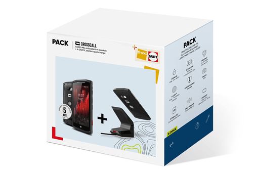 Pack Smartphone Crosscall Core-M5 4.95"" Double nano SIM 32 Go Noir + une station Quick Charge X-Dock Noir État correct - Crosscall reconditionné disponible sur Fnac