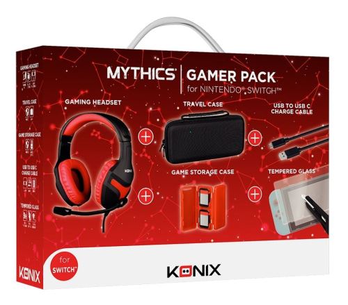 Pack Gaming Nintendo Switch Konix Casque + Sacoche de transport + boite pour 4 cartouches de jeux + Câble USB + Protection d'écran État correct - N/A reconditionné disponible sur Fnac