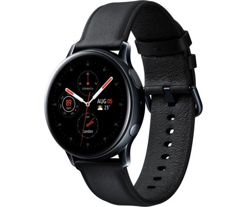 Montre connectée Samsung Galaxy Watch Active2 40 mm Boîtier Acier Bracelet en cuir Noir Diamant État correct - Samsung reconditionné disponible sur Fnac
