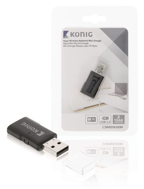 König CSWNDN300M Adaptateur USB sans fil N300 2.4 Ghz Wi-fi Noir État correct - N/A reconditionné disponible sur Fnac