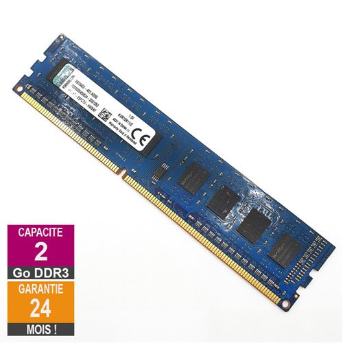 Barrette Mémoire 2Go RAM DDR3 Kingston KVR16N11/2 DIMM PC3-12800U 1Rx8 État correct - Kingston reconditionné disponible sur Fnac