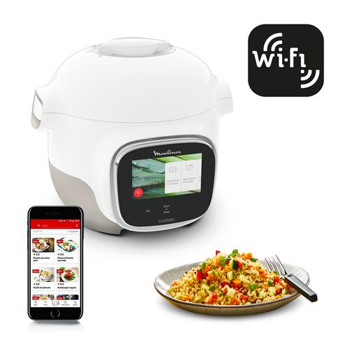 Multicuiseur intelligent Moulinex Cookeo Touch WiFi Mini CE922110 900 W Blanc État correct - Moulinex reconditionné disponible sur Fnac