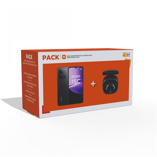 Acheter Pack Smartphone Xiaomi Redmi 15C 6,9” 5G Double nano SIM 256 Go Midnight Black + Redmi Buds 6 Play Noir État correct - 141,99 € Pack Smartphone Xiaomi Redmi 15C 6,9” 5G Double nano SIM 256 Go Midnight Black + Redmi Buds 6 Play Noir État correct - Xiaomi reconditionné disponible sur Fnac