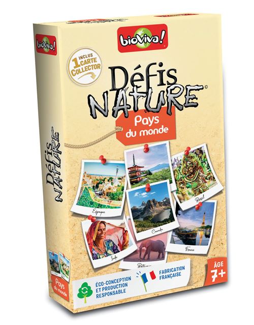 Jeu de cartes Bioviva Défis Nature Pays du monde État correct - Bioviva reconditionné disponible sur Fnac