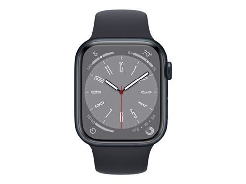 Apple Watch Series 8 (GPS) - 45 mm - aluminium minuit - montre intelligente avec bande sport - fluoroélastomère - minuit - taille du bracelet : Normal - 32 Go - Wi-Fi, Bluetooth - 38.8 g État correct - N/A reconditionné disponible sur Fnac