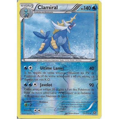 Carte Pokemon - XY11 - Offensive Vapeur - Clamiral - PV 140 - 32/114 - Holo Reverse - VF État correct - Asmodee reconditionné disponible sur Fnac