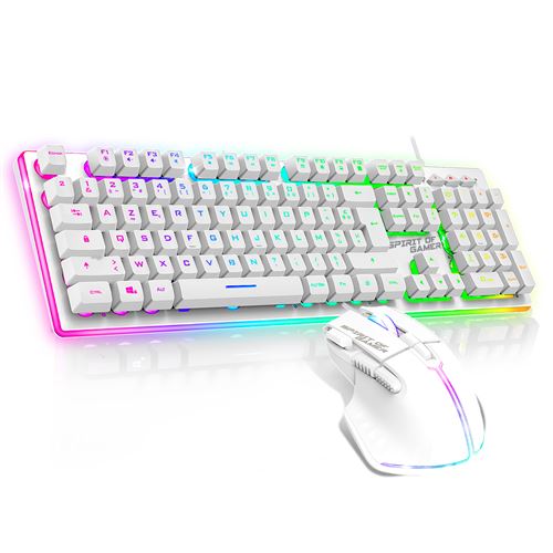 Pack gaming filaire clavier et souris Spirit Of Gamer Ultimate 600 Blanc État correct - Spirit of Gamer reconditionné disponible sur Fnac