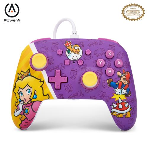 Manette Filaire Amelioree pour Nintendo Switch - Princess Peach Battle État correct - PowerA reconditionné disponible sur Fnac