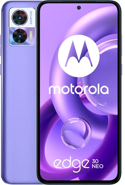 Motorola Edge 30 Neo - 5G smartphone - double SIM - RAM 8 Go / Mémoire interne 128 Go - écran pOLED - 6.28"" - 2400 x 1080 pixels (120 Hz) - 2x caméras arrière 64 MP, 13 MP - front camera 32 MP - very peri État correct - Motorola reconditionné disponible sur Fnac