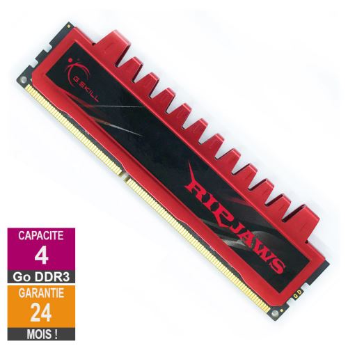 Barrette Mémoire 4Go RAM DDR3 G.Skill F3-10666CL9D-8GBRL DIMM PC3-10600U État correct - G.Skill reconditionné disponible sur Fnac