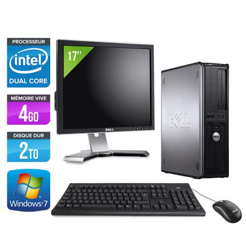 Ordinateur Dell Optiplex 780 Desktop + Ecran 17' - Gris - Intel Core Duo E5300 / 2.60 GHz - RAM 4 Go - HDD 2 To - DVDRW - Gigabit Ethernet - Windows 7 Professionnel État correct - Dell reconditionné disponible sur Fnac