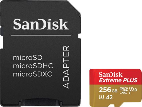 Carte mémoire micro SD SanDisk Extreme Plus microSDXC 256 Go État correct - SanDisk reconditionné disponible sur Fnac