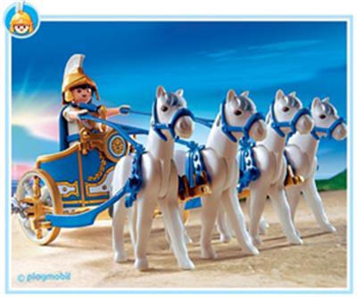 Playmobil - 4274 - Cavalier romain / quadrige État correct - Playmobil reconditionné disponible sur Fnac