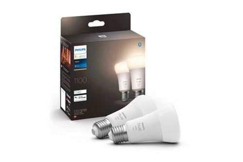 Pack de 2 ampoules connectées Philips Hue White E27 75W État correct - Philips Hue reconditionné disponible sur Fnac