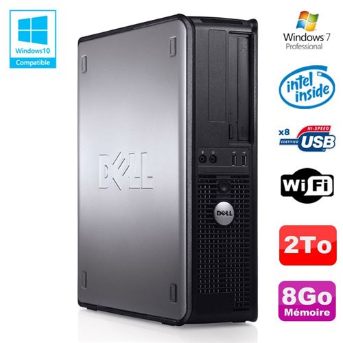 Pc dell optiplex 780 dt intel e7500 2.93ghz 8go disque 2000go wifi win 7 pro État correct - Dell reconditionné disponible sur Fnac