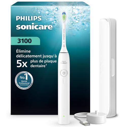 Brosse à dents électrique Philips Sonicare Series 3000 HX4033/21 Blanc État correct - Philips reconditionné disponible sur Fnac