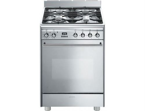 Smeg Elite GP61X9 - Cuisinière - pose libre - largeur : 60 cm - profondeur : 60 cm - hauteur : 86 cm - avec système auto-nettoyant - classe A - acier inoxydable État correct - Smeg reconditionné disponible sur Fnac