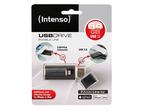 USB Stick 3.0 - 64 GB mit Lightning Anschluss État correct - Intenso reconditionné disponible sur Fnac