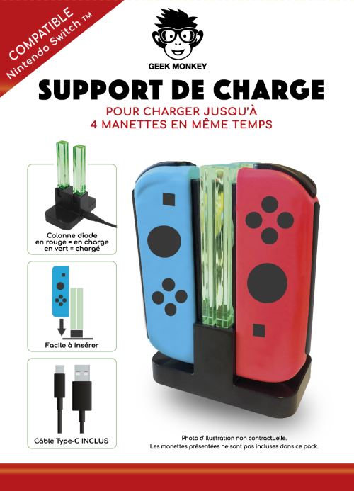 Acheter Support de charge manettes Geek Monkeys pour Nintendo Switch Noir État correct - 10,90 € Support de charge manettes Geek Monkeys pour Nintendo Switch Noir État correct - N/A reconditionné disponible sur Fnac