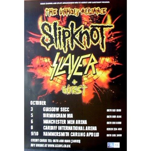 Acheter SLAYER - SLIPKNOT - 51x76 cm - AFFICHE / POSTER État correct - 13,99 € SLAYER - SLIPKNOT - 51x76 cm - AFFICHE / POSTER État correct - N/A reconditionné disponible sur Fnac