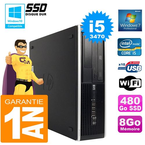 Pc hp compaq 8300 sff core i5-3470 ram 8go disque 480 go ssd graveur dvd wifi w7 État correct - Hewlett-Packard reconditionné disponible sur Fnac