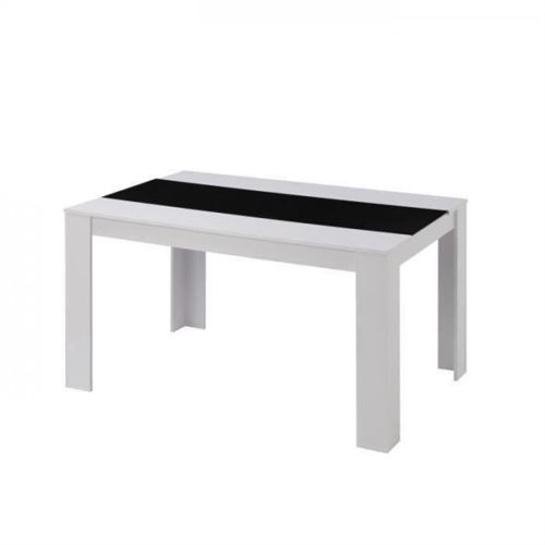 DAMIA Table a manger de 4 a 6 personnes style contemporain blanc et noir mat - L 140 x l 90 cm État correct - N/A reconditionné disponible sur Fnac