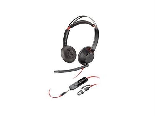HP Poly Blackwire 5220 - Micro-casque - sur-oreille - filaire - USB-C, jack 3,5mm, USB-A - noir - Certifié pour Skype for Business, certifié Cisco Jabber, Certifié Avaya, Certifié pour Microsoft Teams, certifié Zoom, certifié UC, Works With Chromebo État correct - N/A reconditionné disponible sur Fnac