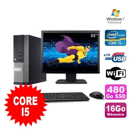 Pc dell optiplex 990 sff i5-2400 3.1ghz 16go 480go ssd dvd wifi w7 ecran 22' État correct - Dell reconditionné disponible sur Fnac