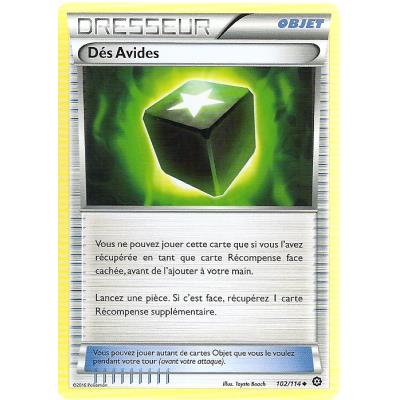 Carte Pokemon - XY11- Offensive vapeur - Dés Avides - Dresseur - 102/114 - Peu Commune - VF État correct - Asmodee reconditionné disponible sur Fnac