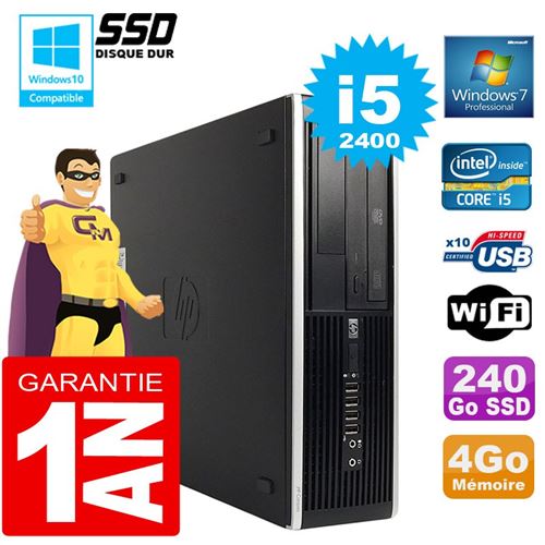 Pc hp compaq 8300 sff core i5-2400 ram 4go disque 240 go ssd graveur dvd wifi w7 État correct - Hewlett-Packard reconditionné disponible sur Fnac