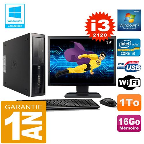 Pc hp compaq 8300 sff core i3-2120 ram 16go disque 1 to wifi w7 ecran 19' État correct - Hewlett-Packard reconditionné disponible sur Fnac