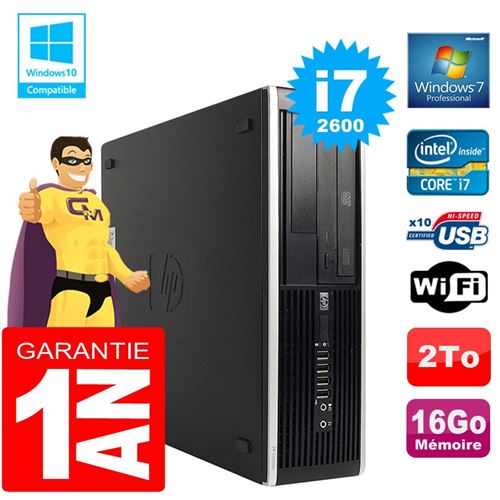 Pc hp compaq 8300 sff core i7-2600 ram 16go disque 2 to graveur dvd wifi w7 État correct - Hewlett-Packard reconditionné disponible sur Fnac