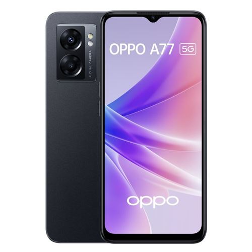Smartphone Oppo A77 6,5"" Double nano SIM 128 Go 5G Noir État correct - Oppo reconditionné disponible sur Fnac