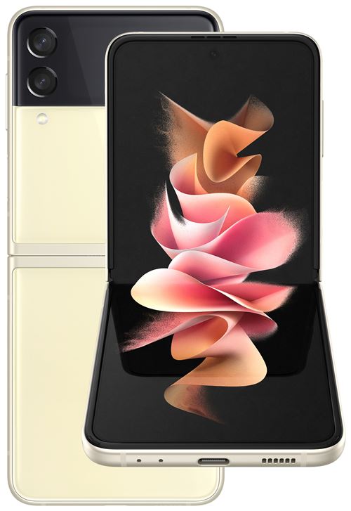 Samsung Galaxy Z Flip 3 5G - 5G smartphone - double SIM - RAM 8 Go / Mémoire interne 256 Go - OLED display - 6.7"" - 2640 x 1080 pixels (120 Hz) - 2x caméras arrière 12 MP, 12 MP - front camera 10 MP - Telekom - crème