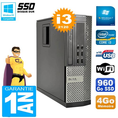 Acheter Pc dell 990 sff core i3-2120 ram 4go disque 960go ssd graveur dvd wifi w7 État correct - 249,00 € Pc dell 990 sff core i3-2120 ram 4go disque 960go ssd graveur dvd wifi w7 État correct - Dell reconditionné disponible sur Fnac
