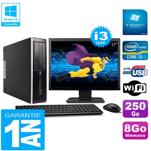 Pc hp compaq pro 6300 sff i3-3220 8go 250go graveur dvd wifi w7 ecran 17' État correct - Hewlett-Packard reconditionné disponible sur Fnac