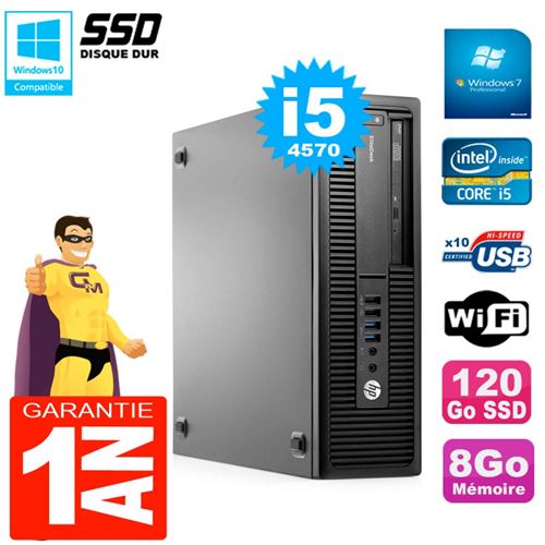 Pc hp elitedesk 800 g1 sff core i5-4570 ram 8go 120 go ssd graveur dvd wifi w7 État correct - Hewlett-Packard reconditionné disponible sur Fnac