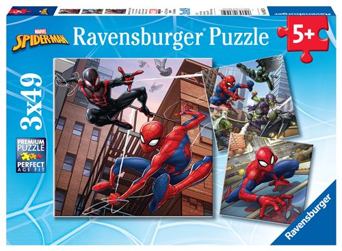 Puzzles 3 x 49 pièces Ravensburger Spider-Man en action État correct - Ravensburger reconditionné disponible sur Fnac