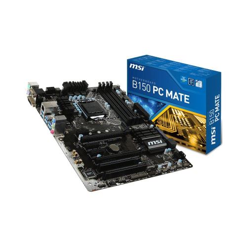 MSI B150 PC MATE - Carte-mère - ATX - LGA1151 Socket - B150 Chipset - USB 3.1 Gen 1 - Gigabit LAN - carte graphique embarquée (unité centrale requise) - audio HD (8 canaux) État correct - MSI reconditionné disponible sur Fnac