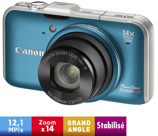 Canon PowerShot SX230 HS Bleu État correct - Canon reconditionné disponible sur Fnac