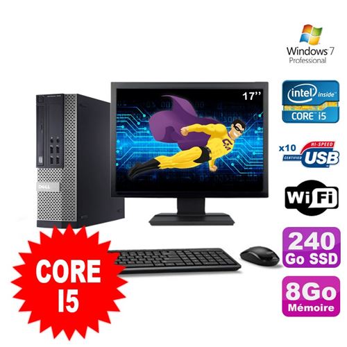 Pc dell optiplex 990 sff i5-2400 3.1ghz 8go 240go ssd dvd wifi w7 ecran 17' État correct - Dell reconditionné disponible sur Fnac