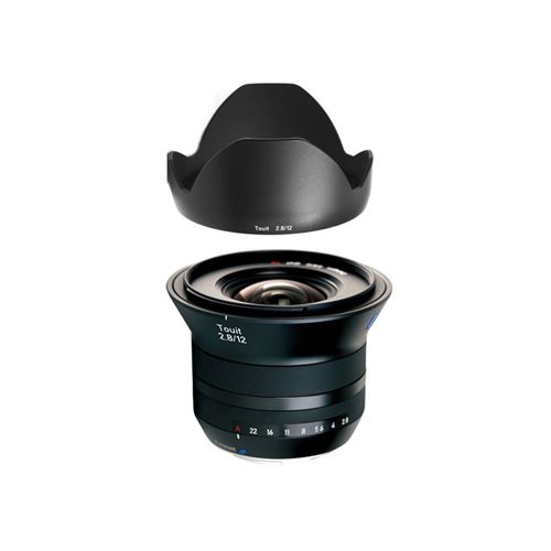 Objectif Touit T* 12mm f/2,8 compatible avec FUJI X + paresoleil État correct - Zeiss reconditionné disponible sur Fnac