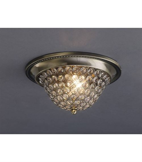 Plafonnier Paloma Large 3 Ampoules laiton antique/cristal État correct - N/A reconditionné disponible sur Fnac
