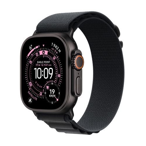 Apple Watch Ultra 3 GPS + Cellular 49mm Boitier en Titane Noir avec Boucle Alpine noir Medium État correct - Apple reconditionné disponible sur Fnac