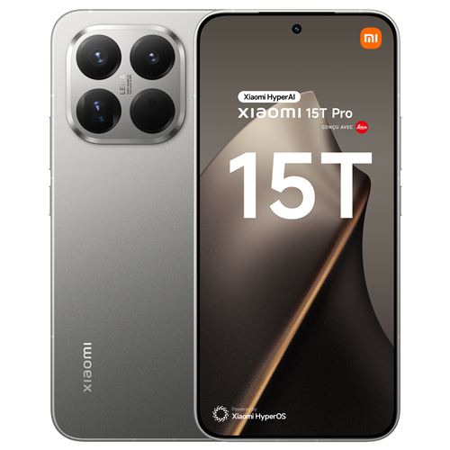 Smartphone Xiaomi 15T Pro 6,83"" 5G Double Nano SIM 512 Go Gris Titane conçu avec Leica
