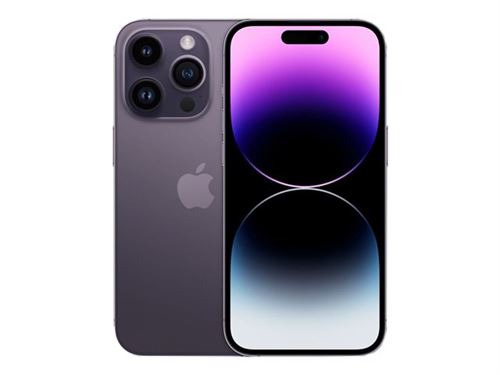 Apple iPhone 14 Pro - 5G smartphone - double SIM / Mémoire interne 128 Go - écran OEL - 6.1"" - 2556 x 1179 pixels (120 Hz) - 3 x caméras arrière 48 MP, 12 MP, 12 MP - front camera 12 MP - violet profond État correct - N/A reconditionné disponible sur Fnac