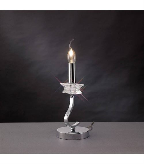 Lampe de Table Nydia avec Abat jour 1 Ampoule chrome poli/cristal État correct - N/A reconditionné disponible sur Fnac