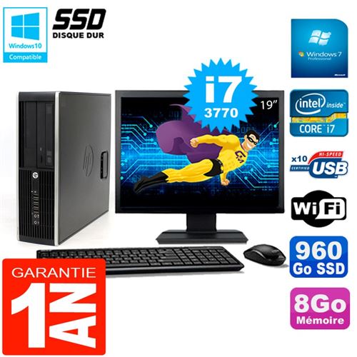 Pc hp compaq 8300 sff ecran 19' core i7-3770 ram 8go disque 960 go ssd wifi w7 État correct - Hewlett-Packard reconditionné disponible sur Fnac